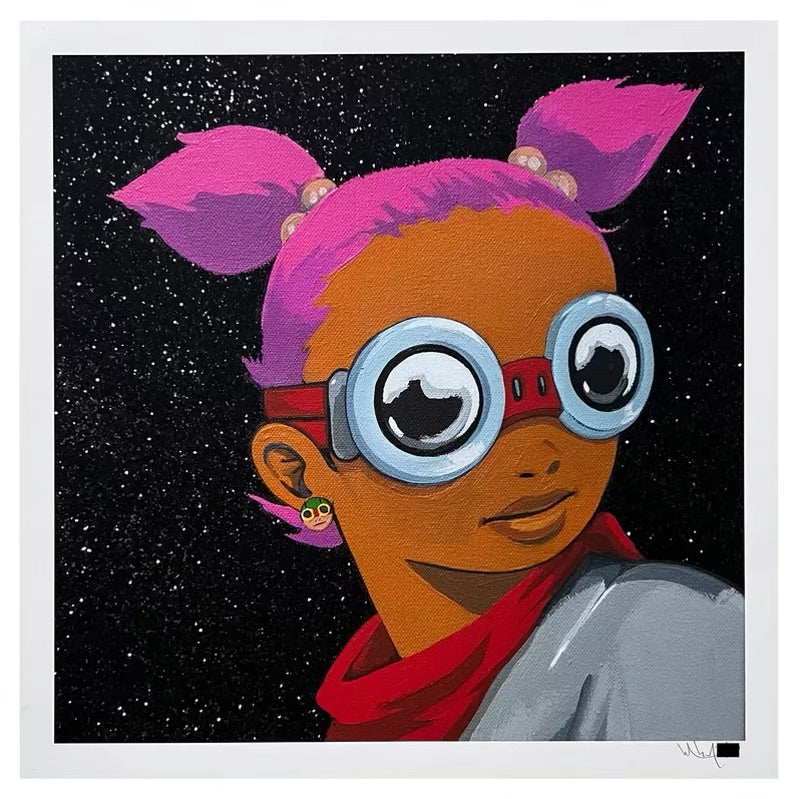 Hebru Brantley Girl with Red Scarf 76/100